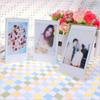 Acrylic Mini Photo Frame Holder Standing Rack Clear Photos Frames Shelf for Home Bedroom Dormitory Office Desktop Decor