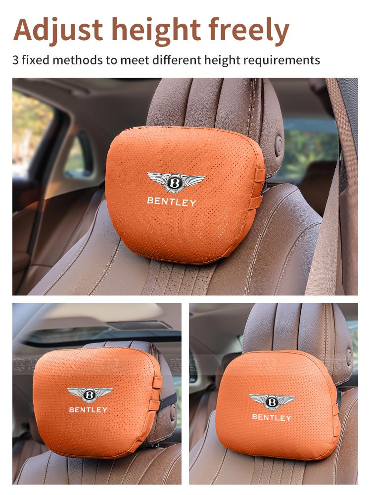 Car Headrest Neck Support Lumbar Cushion Soft Neck Pillow For Bentley Continental GT MULLINER Bentayga Flying Hurtling Spurlogo HS0
