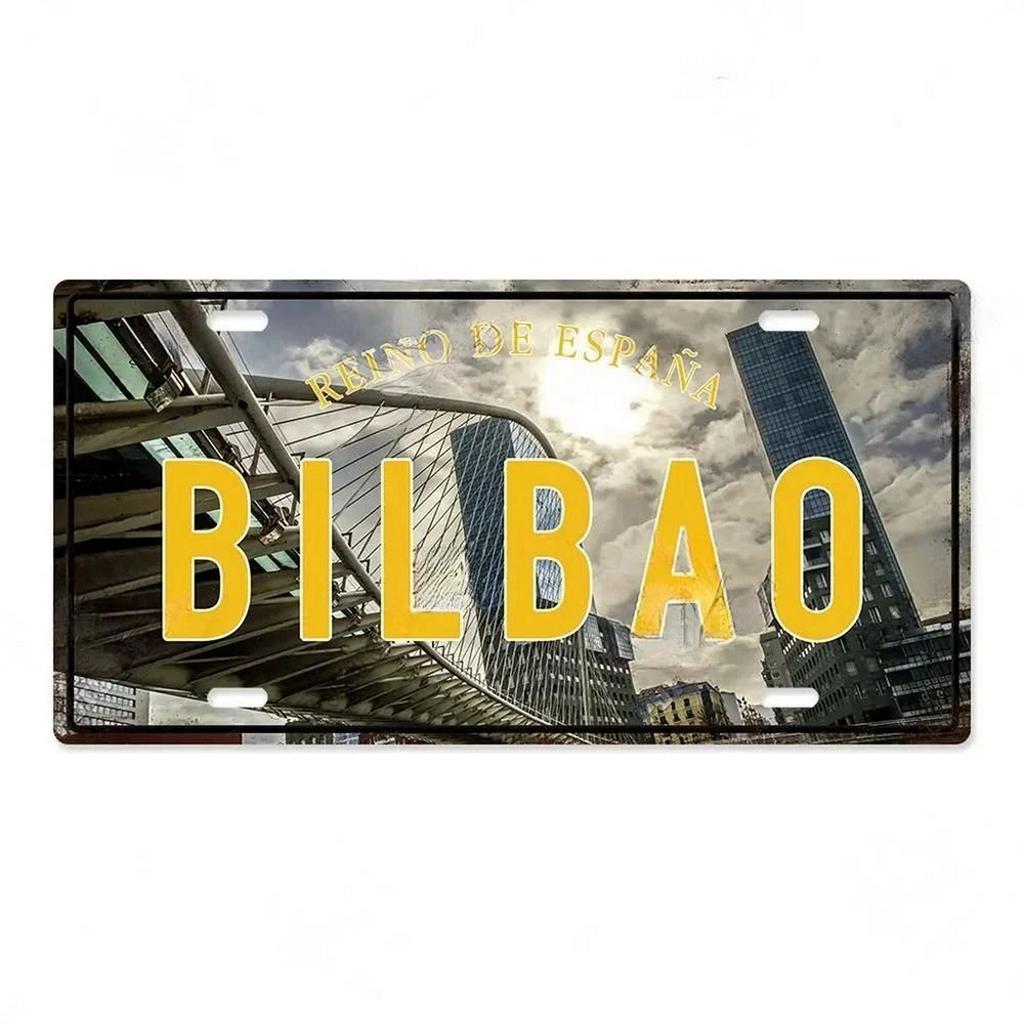 Барселона Астонри Милан Чикаго Металлические жестяные таблички Винтажная табличка Автомобильный номерной знак Рельефная бирка Гараж Бар Паб Клубы Домашний декор для стен