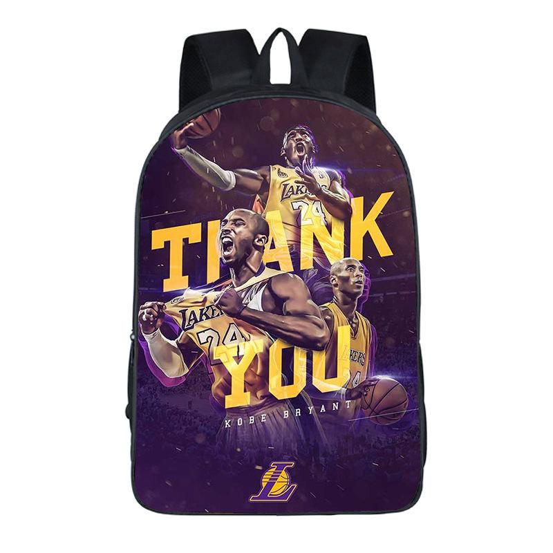 Школьная сумка NBA Kobe, Рюкзак для мальчиков и девочек, Рюкзак большой вместимости с двойной молнией