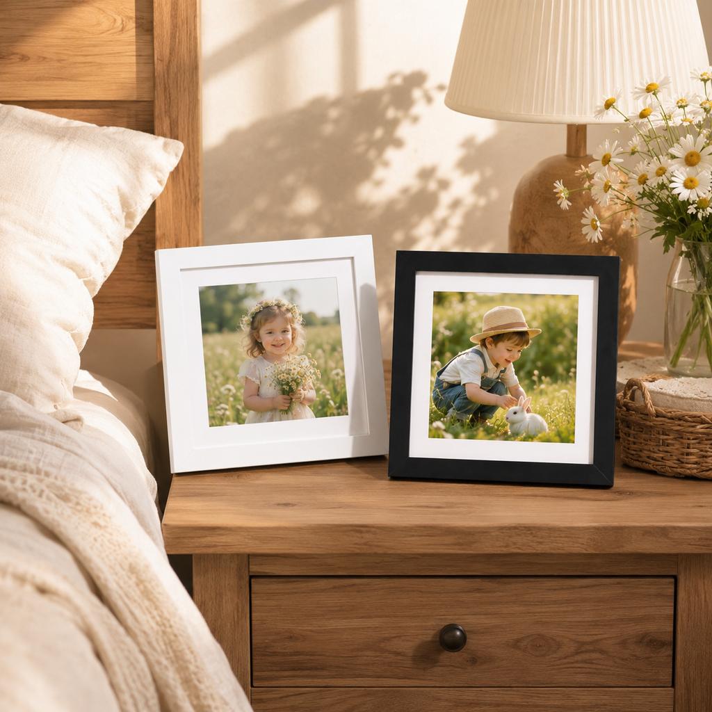 Wood Picture Frame Durable Lightweight Square Photo Frame Wall Hanging Tabletop Home Decor 6x6 8x8 10x10 12x12 14x14