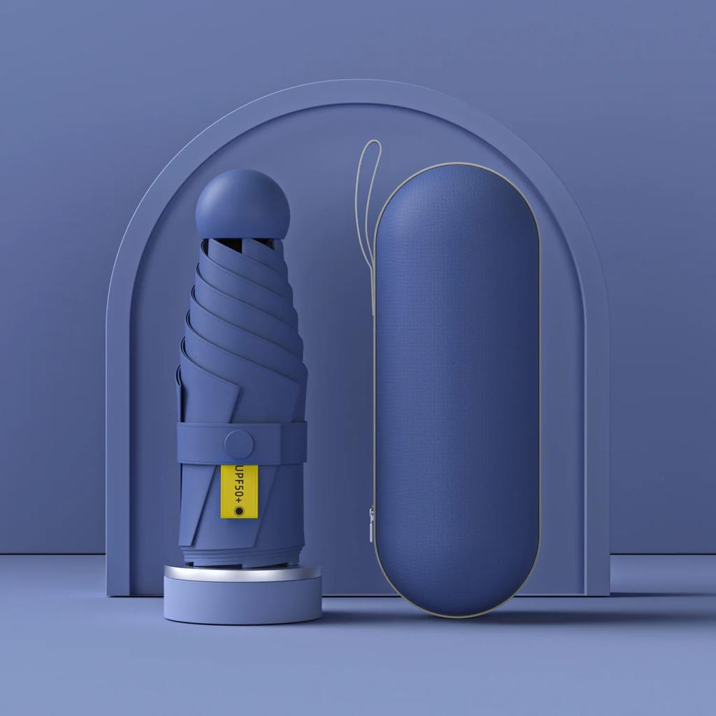 Women's UV-Resistant Dual-Use Capsule Umbrella Five-Fold Compact Design for Fashion And Sun Protection