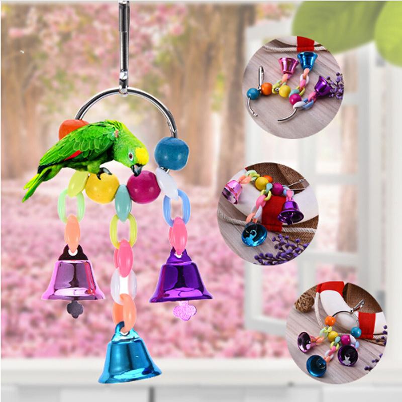 Pet Bird Bell String подвесной мост цепи игрушки для попугаев висит белка попугай клетка игрушки