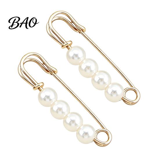 Invisible Waist Button 2Pcs Faux Pearl Tightener for Pants, Reusable Cincher Pin Pants Waistband Loose Jeans, No Sewing Skirts Neckline Fixation Clip