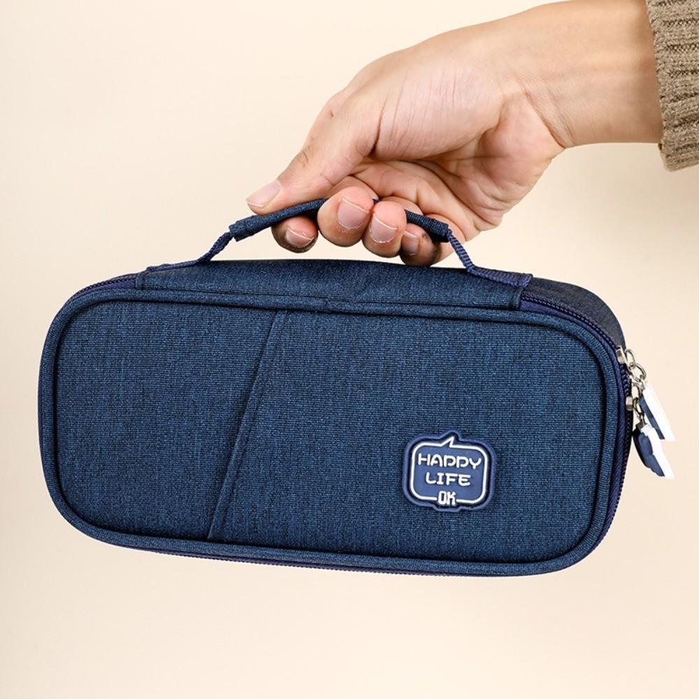 Pen Slot Students Pen Bag Large Capacity Stationery Storage Pouch with Handle Pencil Cases  Girls