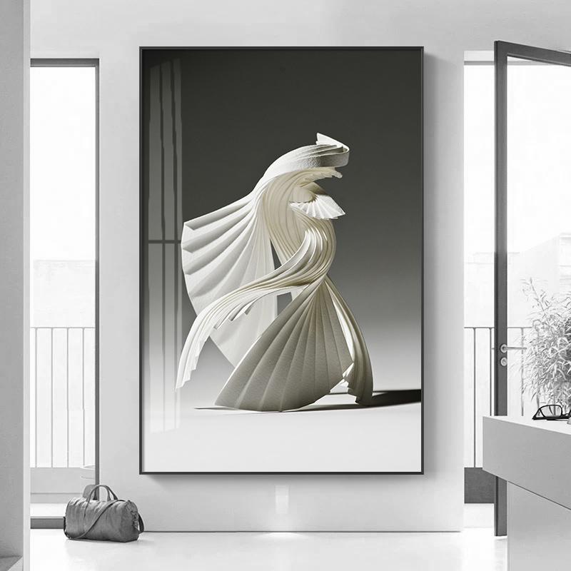 Абстрактное скандинавское черно-белое современное настенное искусство в стиле рок, украшение для крыльца, настенные картины для декора коридора, гостиной