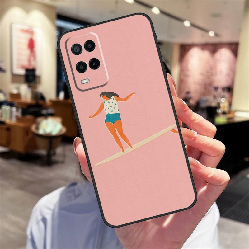 Чехол для доски для серфинга, серфинга, девушки-серфера для Oppo A94 A54 A40 A60 A80 A98 A78 A18 A38 A58 A16 A76 A96 A17 A77 A74 A57S A15
