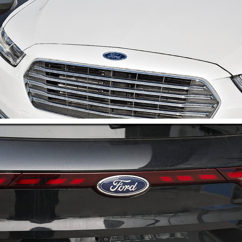 AJI1 ABS Car Front Grille Rear Trunk Logo Emblem Stickers For Ford Focus Edge Mondeo Ecosport Fusion Ranger Fiesta Kuga Accessories