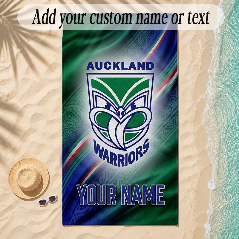Beach TowelWigan Warriors Custom Name Text Personalized Soft Towel for Beach Pool Indoor Home Decor Gift