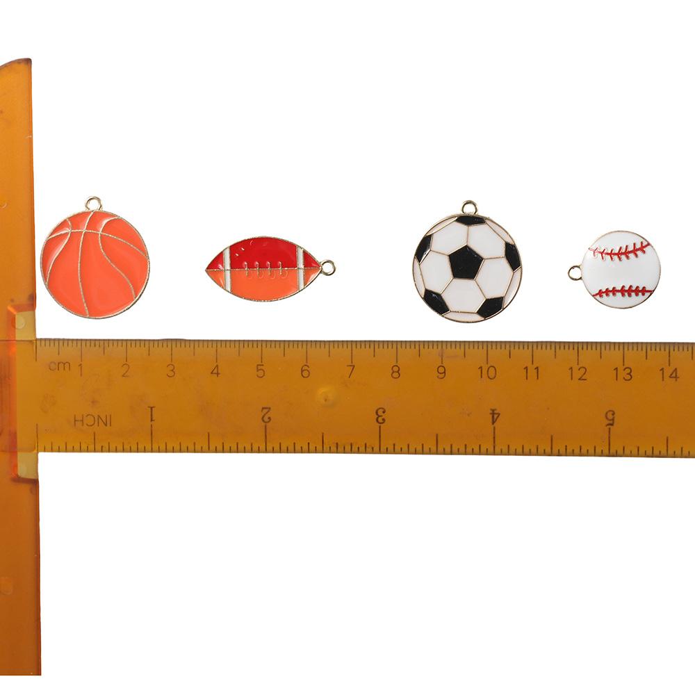 Футбольная подвеска шармы Бейсбол Спортивный мяч Подвеска Сплав Спортивный мяч шармы Изготовление поделок