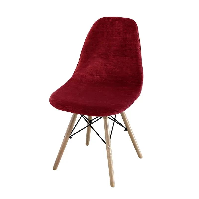 Утолщенный мягкий бархатный чехол для стула Swan Velvet, чехол для стула в столовой, без подлокотников, однотонный чехол для стула, подходящий для дома