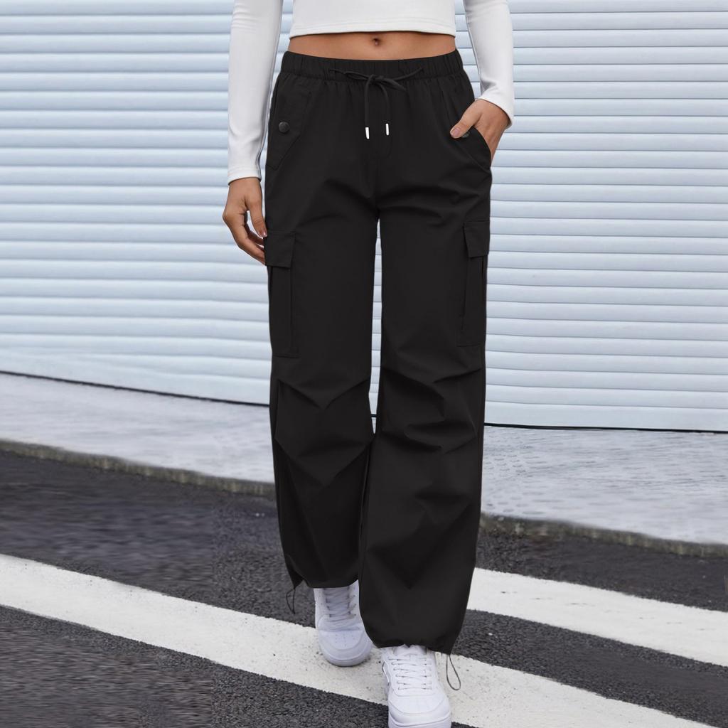 Women's Casual Pants Cargo Pants Elastic Waisted Hiking Pants With Pockets Lightweight Baggy Pants