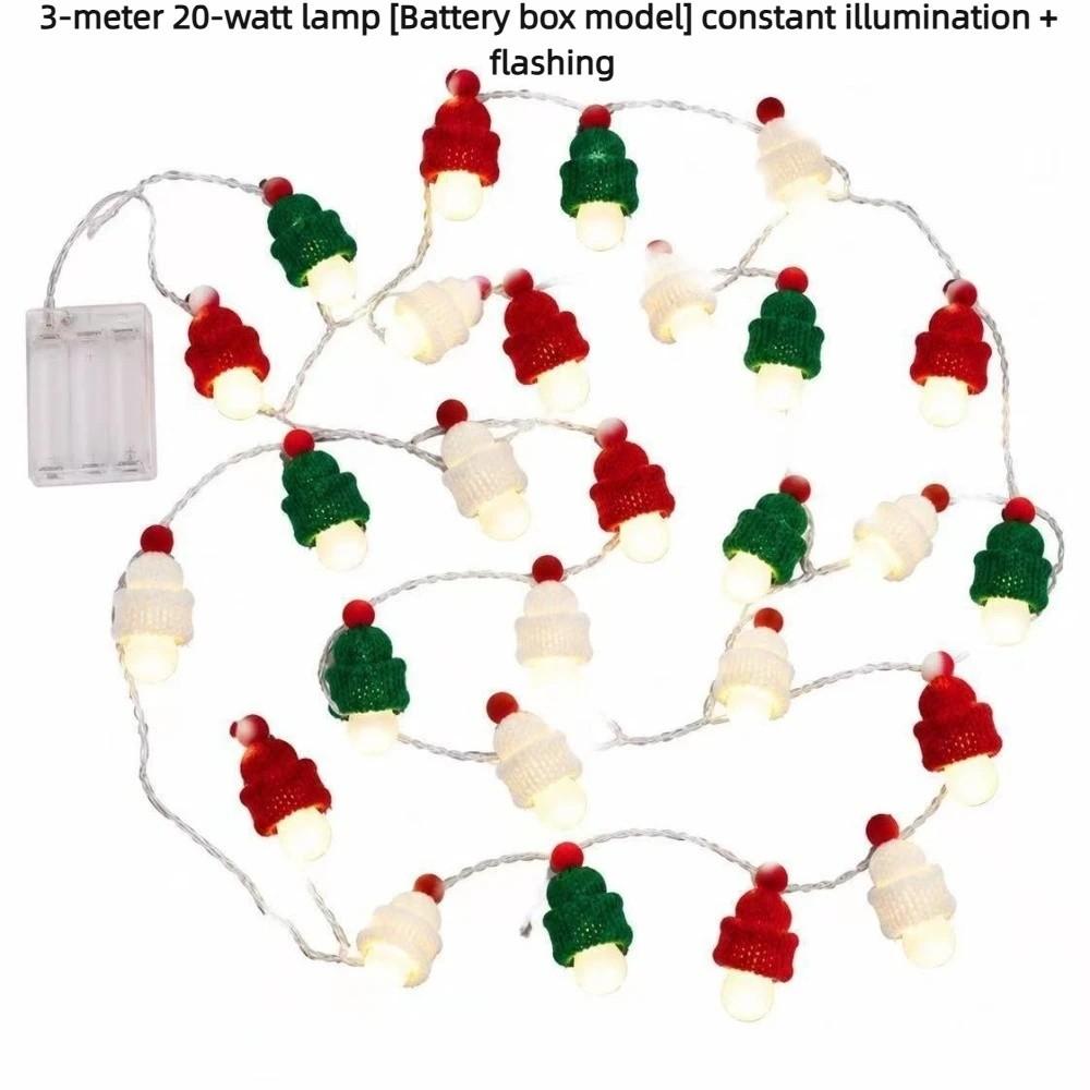 Warm Glow LED Christmas Tree Ornament Lights Knit Hat Shaped Lights  Birthday Parties