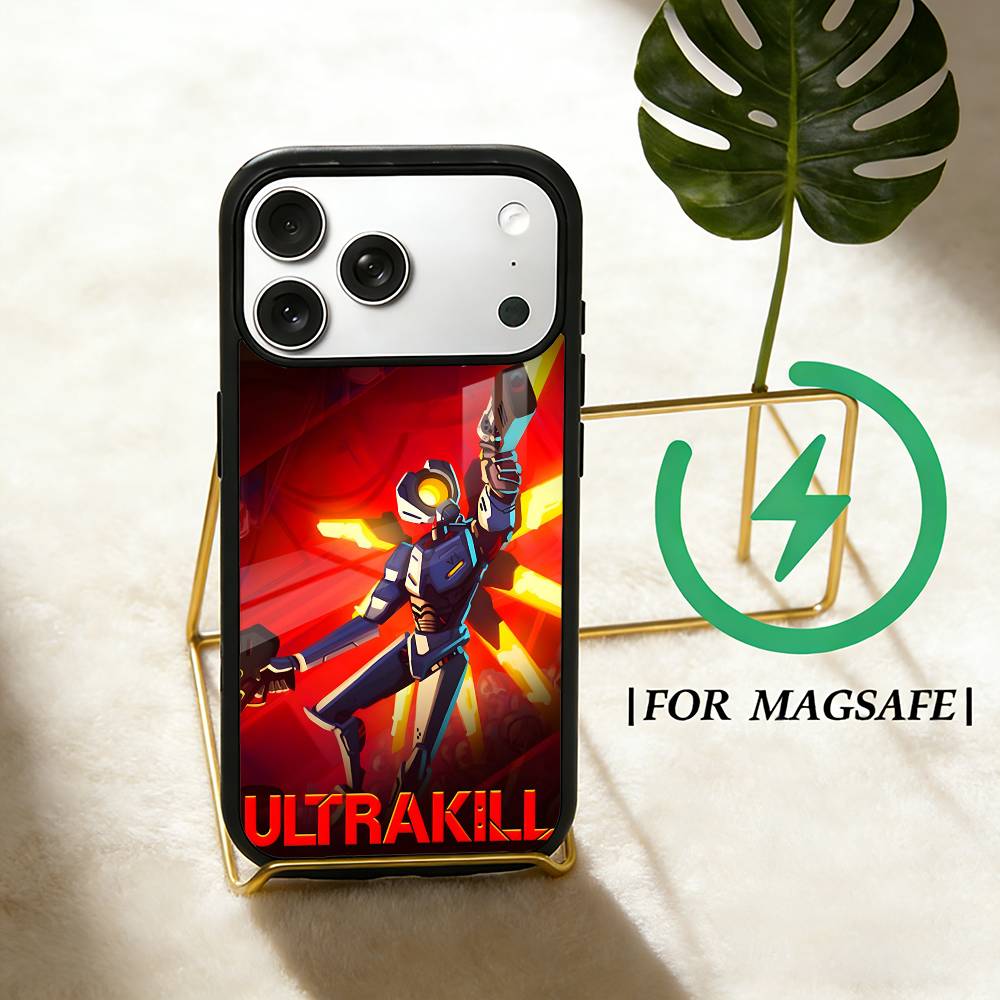U-ULTRAKILL мир выглядит красным Чехол для телефона для iPhone 17,16,15,14,13,12,Plus,Pro,Max Для Magsafe Магнитная Беспроводная Зарядка