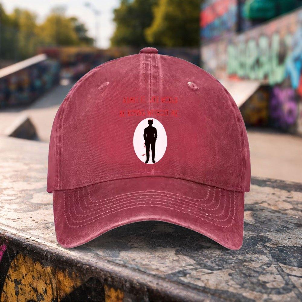 Little Devil Fun Print Washed Baseball Cap Unisex Duck Tongue Hat for Outdoor Sports Daily Wear