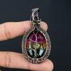 Древо жизни трехцветный лабрадорит драгоценный камень ручная работа чистая медная проволока обернутая ювелирное изделие кулон