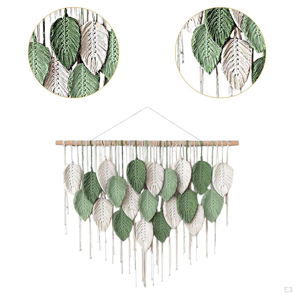 Макраме Настенное Панно Бохо Листья Гобелен, Шикарный, Орнамент Тканый Гобелен для Детской