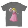 Unisexs Super Marios Princess Peach 3D Poster T Shirt  Pure Cotton Clothing Vintage Short Sleeve Tees Gift Idea TShirts