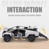 1:24 MINI AUTO Tesla Cybertruck Pickup Trailer Alloy Car Model Diecasts Metal Off-road Vehicles Truck Simulation Kids Toys Gift