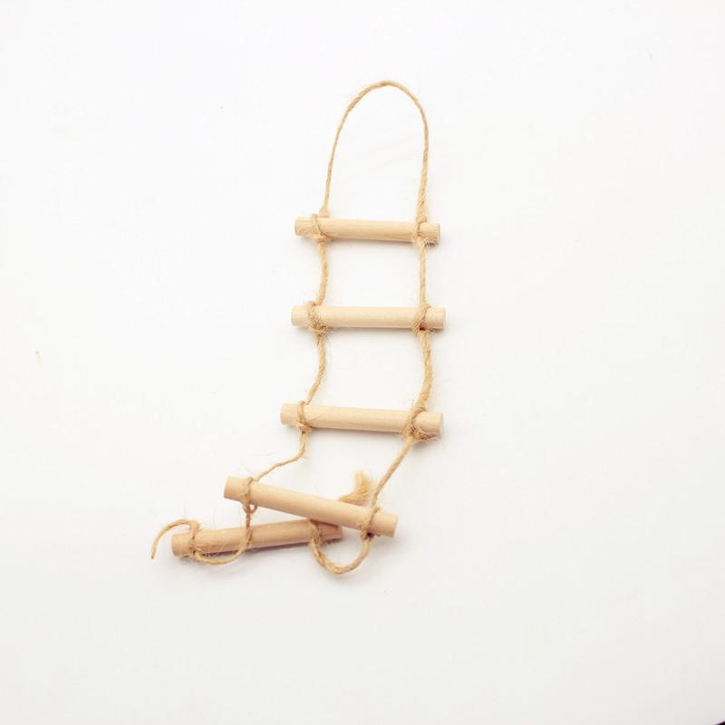 1 шт. Кукольный домик Мини Деревянная Веревочная Подвесная Лестница Питомец Садоводство Миниатюрная Сцена Модель Игрушки Аксессуары для Кукольного Дома