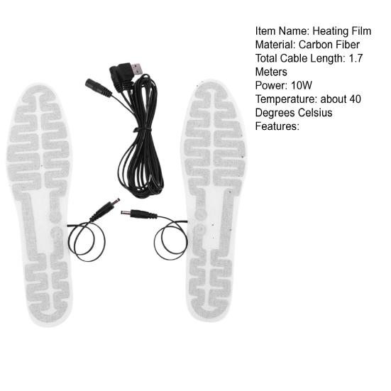 Электрогреющие стельки с USB-подогревом для обуви, коврики для зимней охоты, катания на лыжах, рыбалки и других видов спорта, нагревательная пленка для обуви.