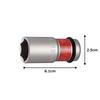 TONE Thin-Wall Impact Wheel Nut Socket 4A-21N, 21 mm, 12.7 mm (1/2-inch) Drive, Red