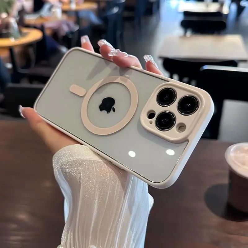 Роскошный магнитный чехол для беспроводной зарядки Magsafe для iPhone 15 14 13 12 11 Pro Max противоударный прозрачный чехол