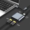 Алюминиевая USB-C док-станция-адаптер, двойной выход HDTV 4K 60 Гц, Type C на HDTV-разветвитель для двойных мониторов