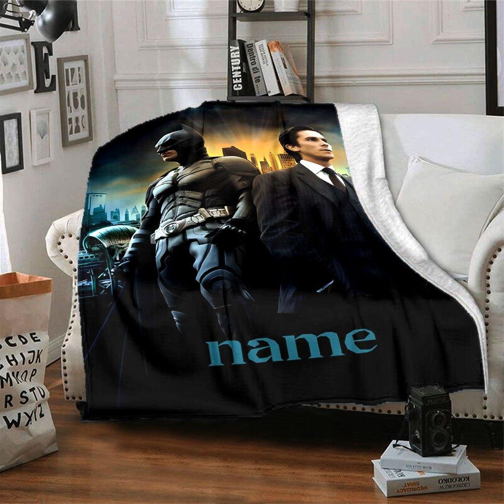 Batman And Bruce Wayne Home Customize Your Name Blankets Soft Cozy Lightweight Versatile For All Seasons Perfect For Picnics Sofa Office Bed Living