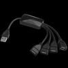 1 шт. Удлинительный кабель USB 2.0 для передачи данных 1 штекер на 4 гнезда USB-хаб Разветвитель Удлинительный кабель Розетка адаптера питания