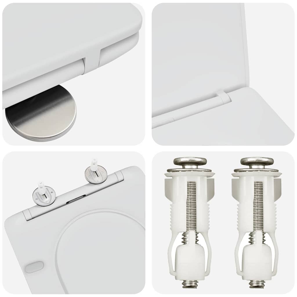 Toilet Seat White 47 x 36 x 3.4 cm Duroplast