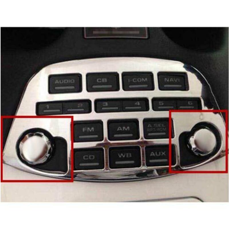 2Pcs Motorcycle Radio Switch Knob Trim Cover Cap Fit For Honda Goldwing GL1800 2001-2005 2006 2007 2008 2009 2010 2011 Silver