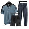Спортивный комплект, мужской повседневный крутой и дышащий эластичный поло с короткими рукавами, летний комплект из трех предметов, мужская одежда