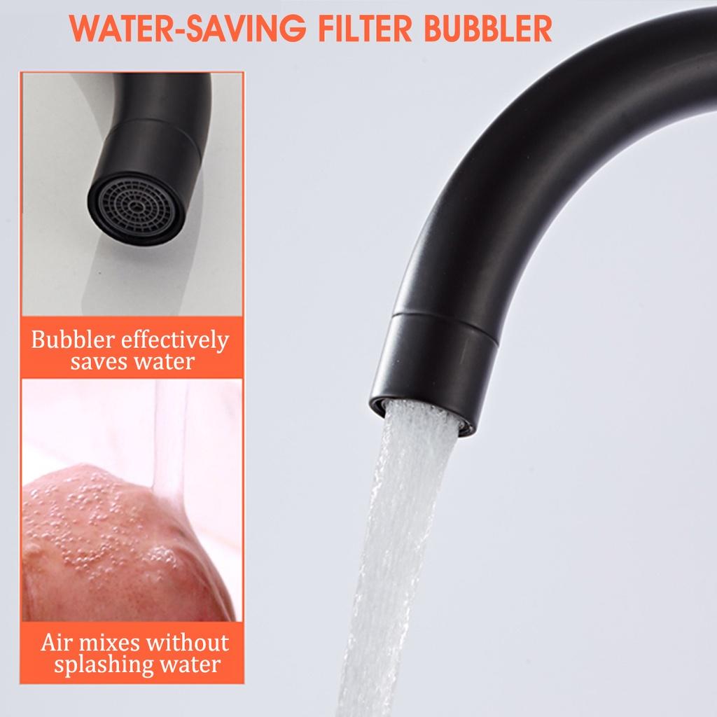 H91565 Черный кухонный смеситель из нержавеющей стали, кран для кухонной раковины, кран для горячей и холодной воды с одной ручкой, вращающийся на 360 градусов, кухонный смеситель для душа