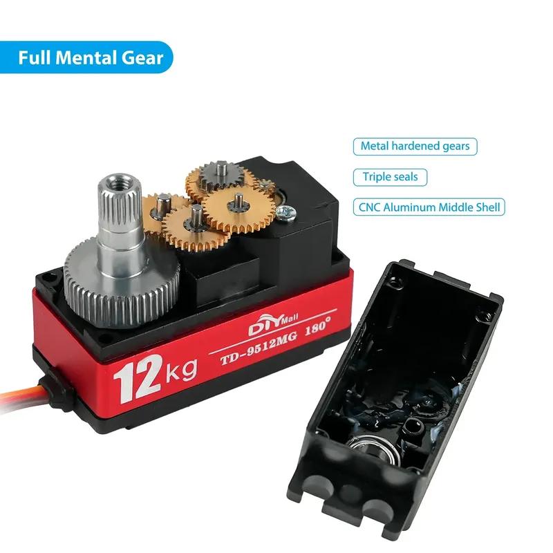 12KG Digital Servo TD-9512MG Semi-metal 4.8v-7.4v Steering Gear 180/270/360 Degree for RC Car 1:8 1:10 Drift Car Flat Runner