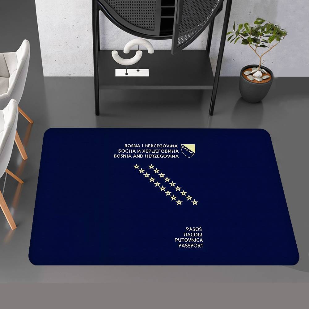 Bosnia And Herzegovina Passport Kitchen Mat Kids Room Bedroom Decoration Balcony Anti-Slip Doormat Living Room Alfombra