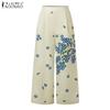 Womens Loose Casual Print Straight Pants