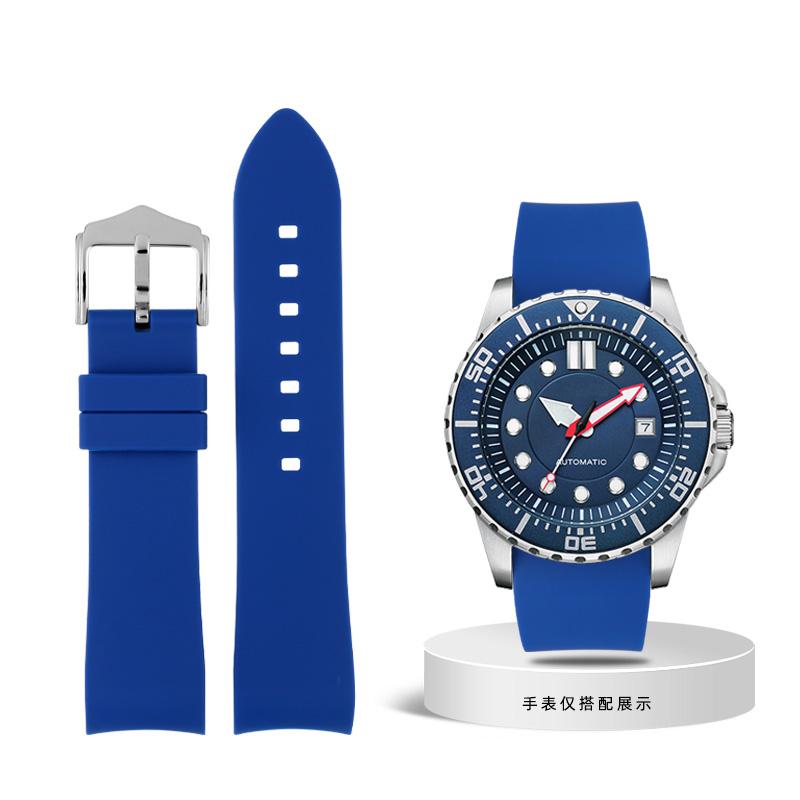 Классический 18 мм 20 мм 22 мм 23 мм 24 мм мягкий силиконовый ремешок универсальный локтевой дуговой резиновый ремешок спортивные водонепроницаемые сменные аксессуары для часов