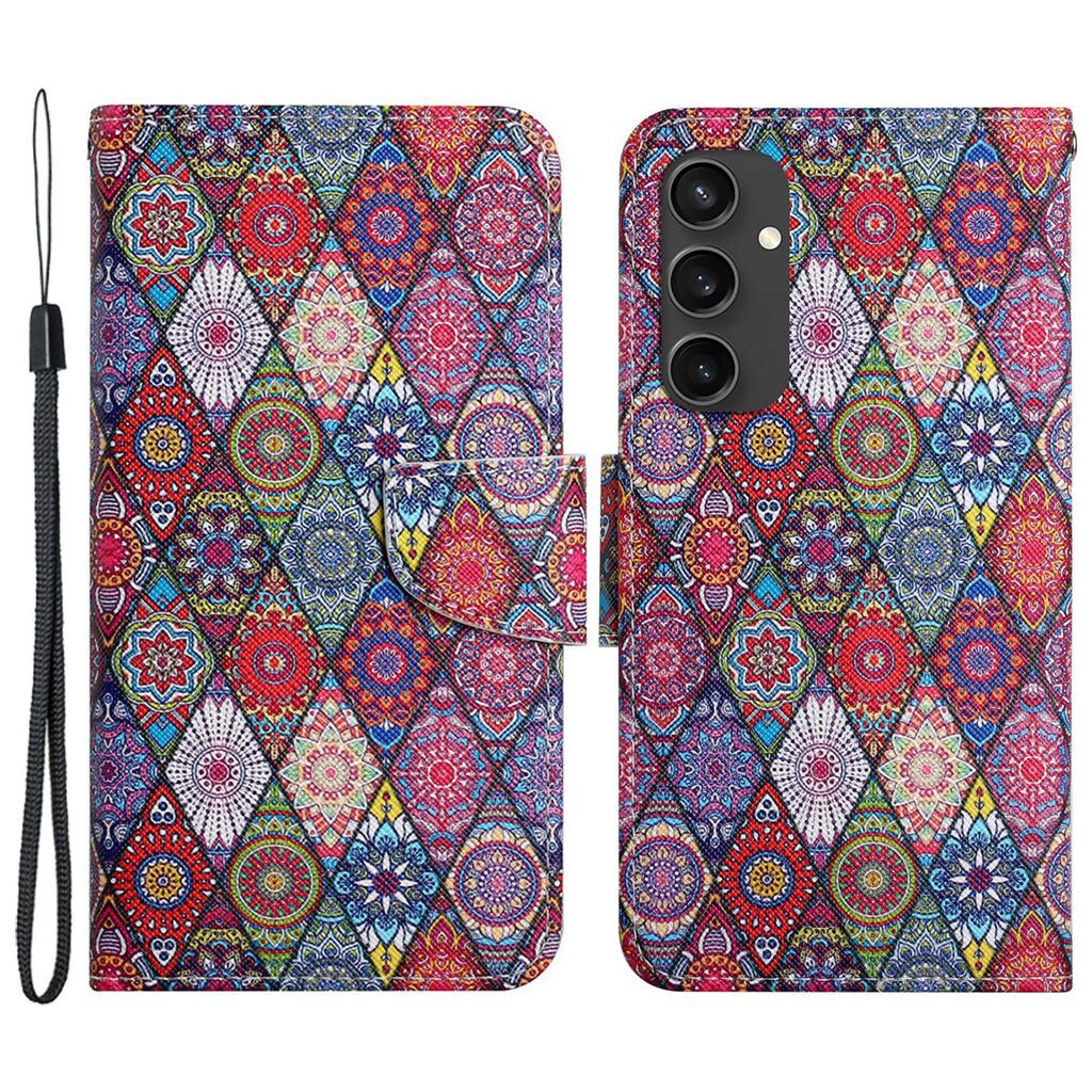 Чехол для Samsung Galaxy S24 FE с принтом, защитная кожаная книжка-обложка для телефона