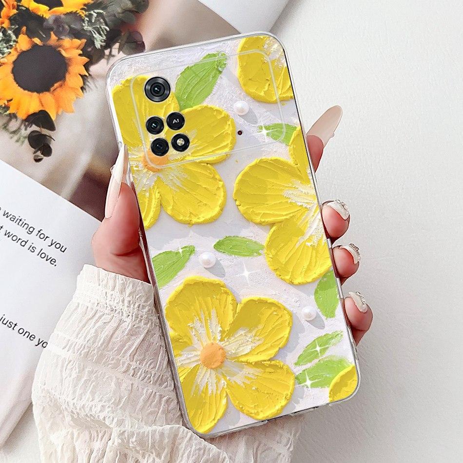 Для Xiaomi Poco M4 Pro Элегантный Цветочный Бабочка Чехол для Телефона Для Xiaomi Poco M4 5G PocoM4 Pro 5G 4G Мягкий Силиконовый ТПУ Чехлы