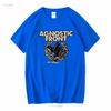 Agnostic Front Logo T Shirt MenS Cotton  Classic Retro vintage Washed Versatile designer clothes Stylish fashion Breathable