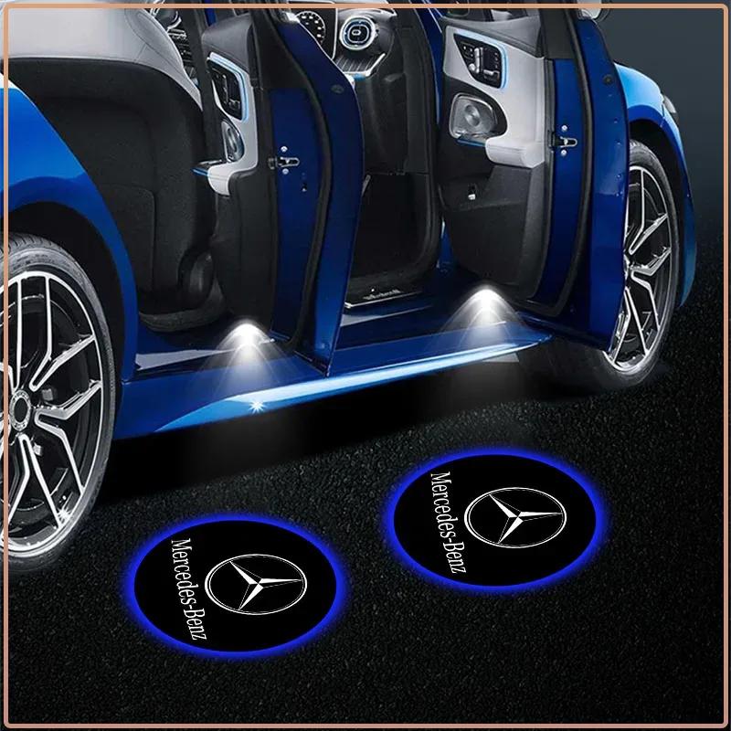AABII1 Car Door Wireless Welcome Light LED HD Projector Lamp Decoration Stickers For Mercedes Benz AMG W204 W213 W205 W211 W212 W176