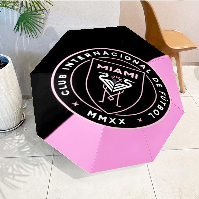 Inter Mi-ami Fc Emblem Printed Automatic Umbrella, 8-Frame for Travel, camping, Casual Umbrella, Essential Gift for for family and friends