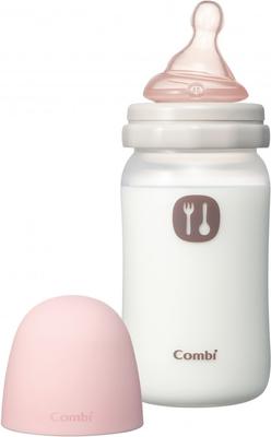 COMBI Teteo LiCO Модель для кормления грудью Бутылочка, Пластик, 240 мл (с соской среднего размера), клубника