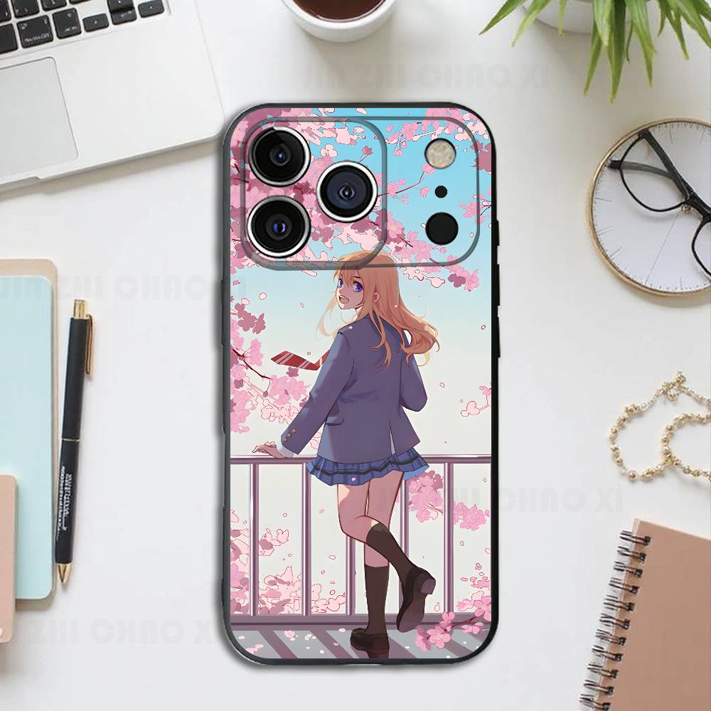Чехол для телефона April K-Kaori K-Kousei Черный для IPhone 17 16 15 14 13 12 13 12 11 Pro Max Plus XS XR Силиконовый Мягкая задняя крышка