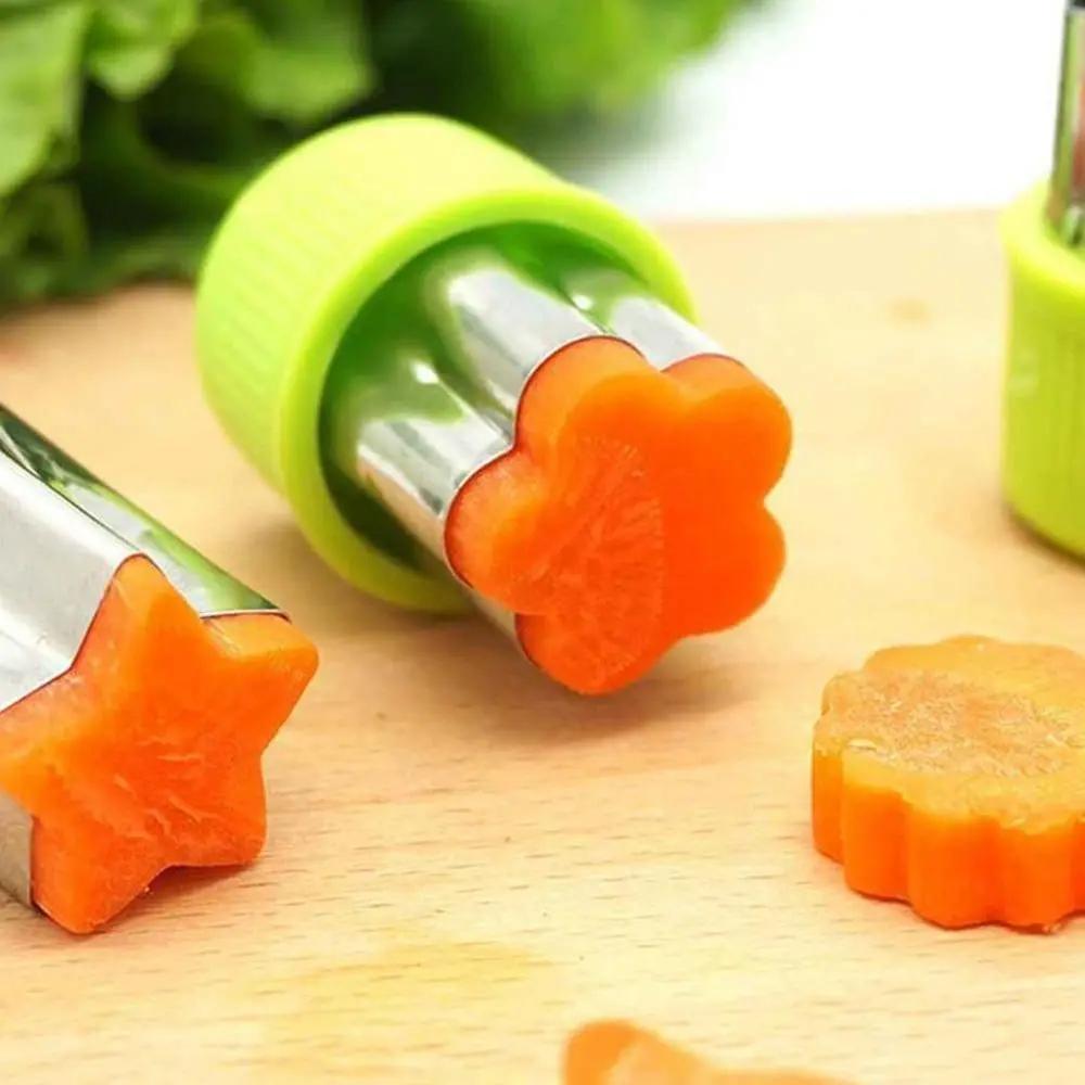 12pcs/set Vegetable Fruit Cutter Stainless Steel Flowers Cartoon Shape Mold Cake Biscuit Cutting Mold Kitchen Cookie Cutter Tool