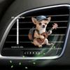 2D Акриловый Декор Воздуховодов Автомобиля Милый Чихуахуа Играющий на Гитаре Наклейки на Воздуховоды, Декоративные Накладки на Выход Кондиционера Автомобиля