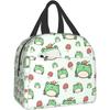 Милая зеленая лягушка и грибная сумка для обеда, дорожная рабочая сумка-холодильник Bento, многоразовые коробки для пикника, изолированные контейнерные сумки для взрослых