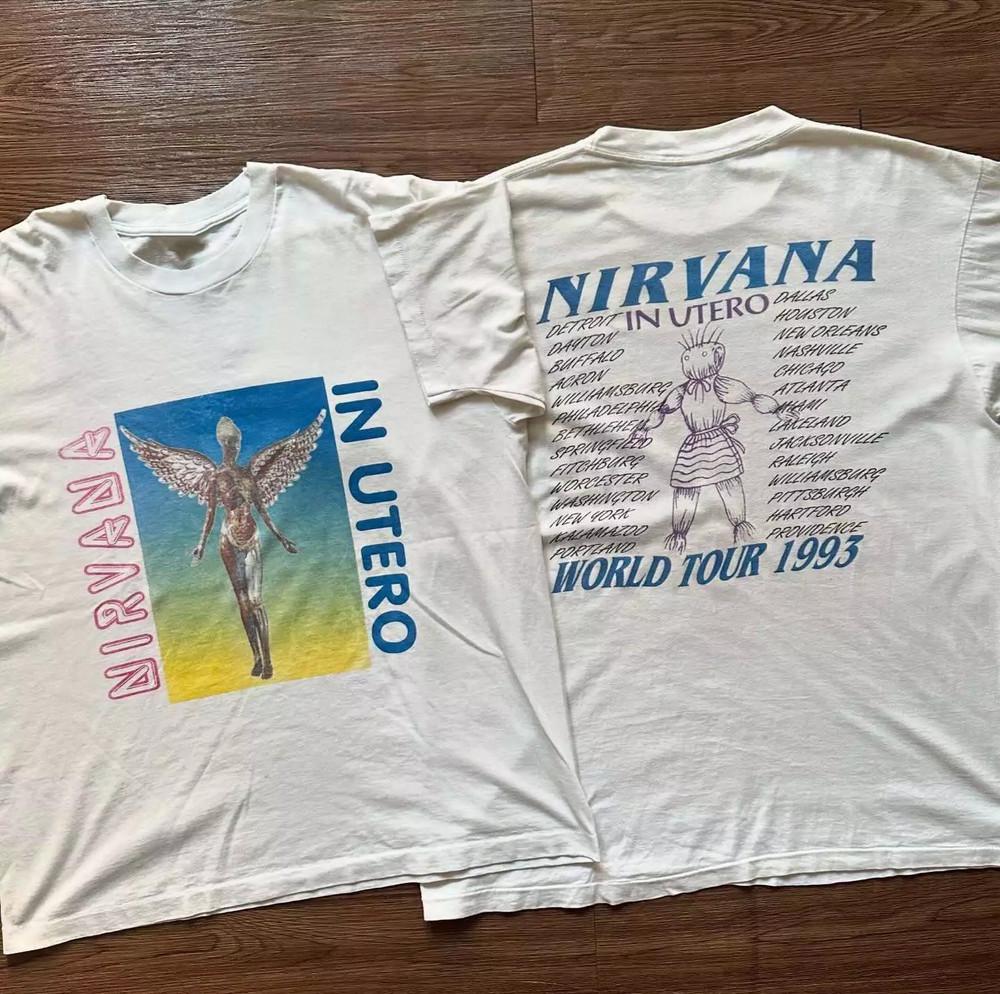 Футболка Nirvana In Utero World Tour 1993, двусторонняя, 90-е, DO749, унисекс