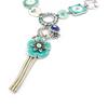 [E7017] - Designer Necklace 'Bouquet Fleury' Blue